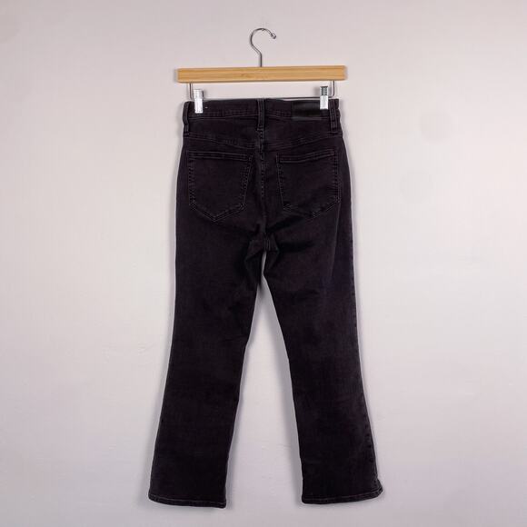 Madewell Cali Demi Boot Cut Jeans Exposed Button Fly Black Wash 26 - Picture 4 of 8